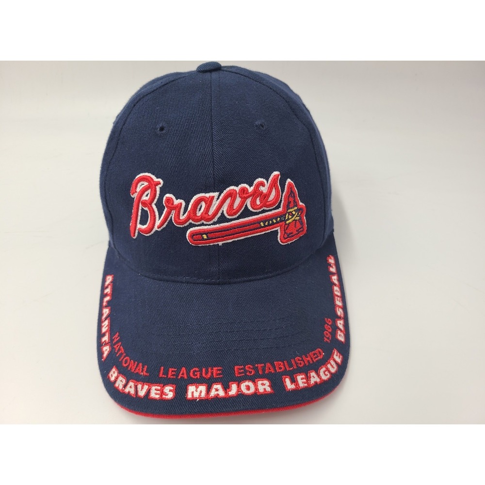 Vintage Atlanta Braves Annco Adjustable Hat Cap Men Women MLB Baseball Blue Red